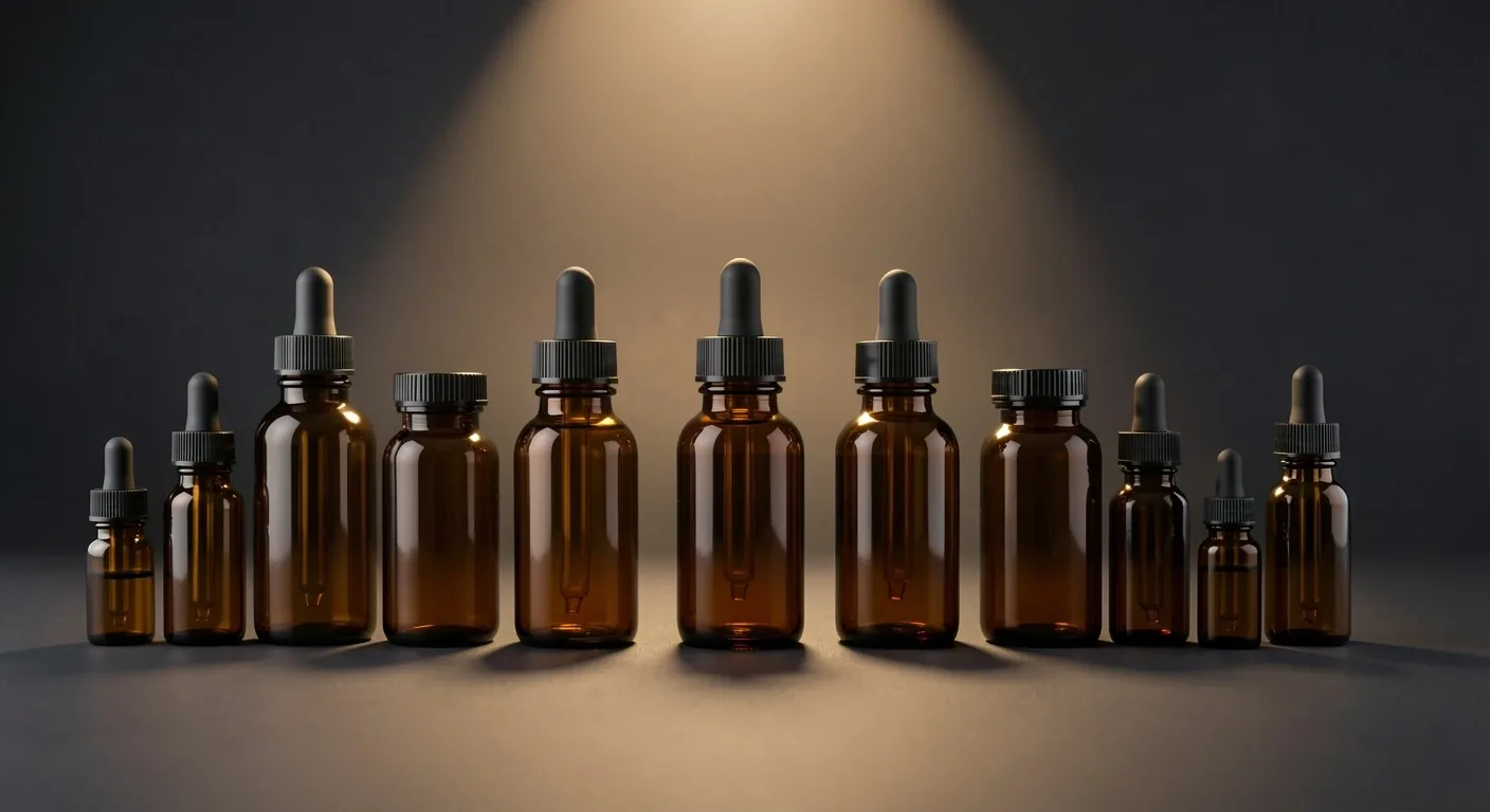 Assorted supplement bottles on dark background